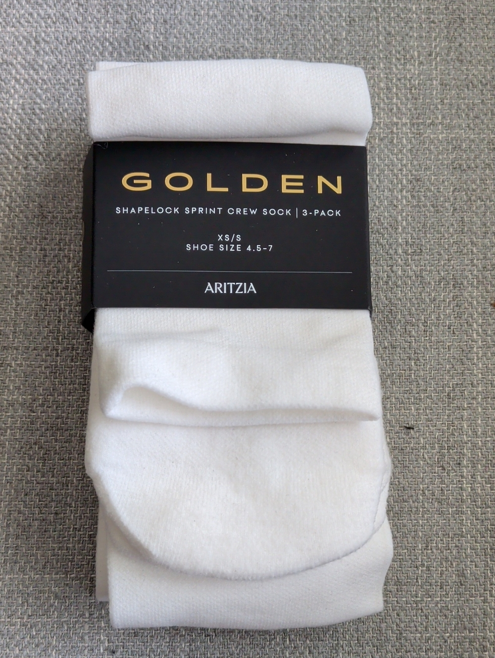 Aritzia Golden White Shapelock Sprint Crew Socks - 3 Pack